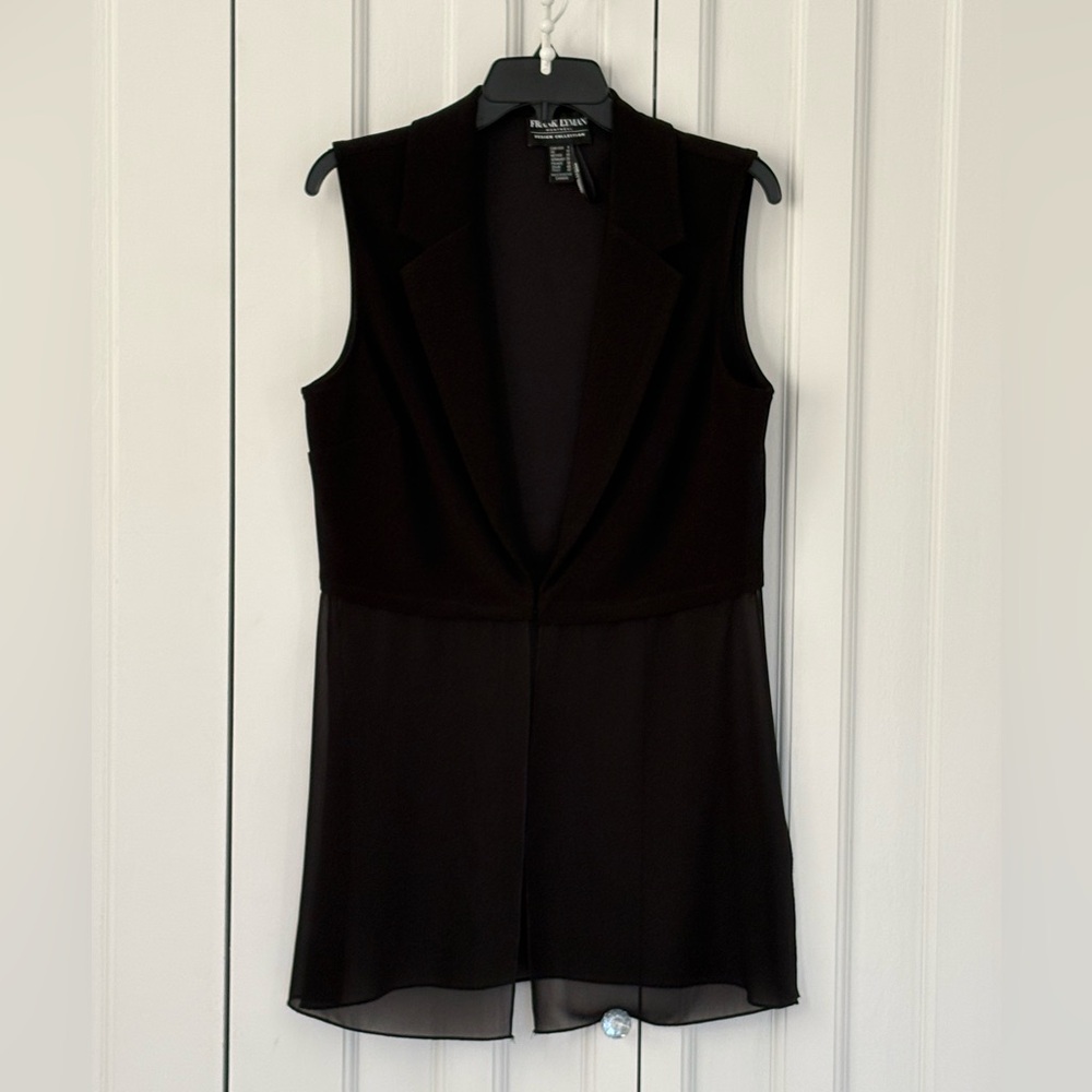 Frank Lyman Black flowing vest. Sz 8
